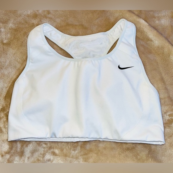 Nike Tops - NIKE size S Crop Top White Sports Bra Racer Back Gym Athletic Ladies.